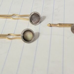 Vintage Krementz mother of pearl and onyx tuxedo studs